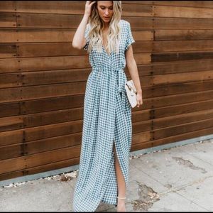 NWOT VICI Westminster Bardot Wrap Maxi Dress